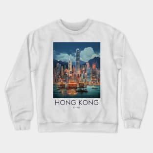 A Pop Art Travel Print of Hong Kong - China Crewneck Sweatshirt